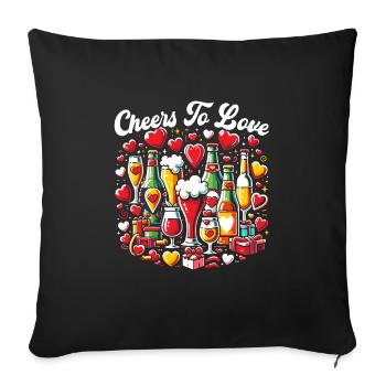 14. Februar Valentinstag Bier-Trinker Alkohol - Sofakissenbezug 45 x 45 cm - Schwarz - Vorne