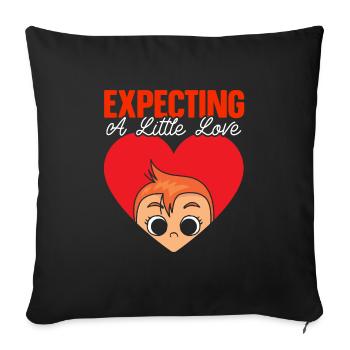 Announcement Pregnancy Valentine's Day Baby - Sofa pillowcase 17,3'' x 17,3'' (45 x 45 cm) - black - Front