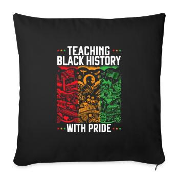 Mois de l’histoire des Noirs Fierté noire Éducateur Enseignant - Housse de coussin décorative 45 x 45 cm - noir - Devant