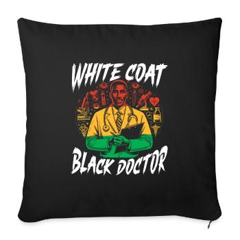 Histoire des Noirs Médecin afro-américain Médecin - Housse de coussin décorative 45 x 45 cm - noir - Devant