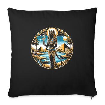 Bastet Cat Goddess Egypt Egyptian Mythology - Sofa pillowcase 17,3'' x 17,3'' (45 x 45 cm) - black - Front