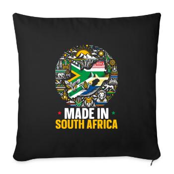 Fierté de l’Afrique du Sud Drapeau sud-africain - Housse de coussin décorative 45 x 45 cm - noir - Devant