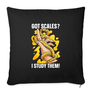 Herpetology Reptile Lovers Snakes Lizards - Sofa pillowcase 17,3'' x 17,3'' (45 x 45 cm) - black - Front