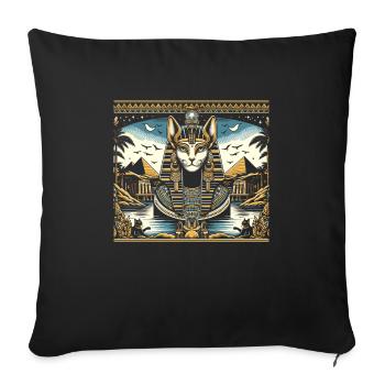 Bastet Cat Goddess Egypt Egyptian Mythology - Sofa pillowcase 17,3'' x 17,3'' (45 x 45 cm) - black - Front
