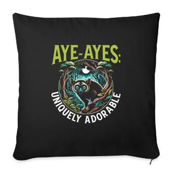 Aye Aye Lemur Süsser Affe Madagaskar - Sofakissenbezug 45 x 45 cm - Schwarz - Vorne