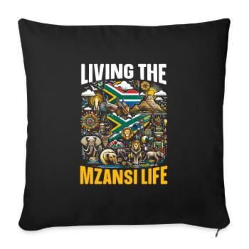 Afrique du Sud Fierté Drapeau sud-africain Mzansi Vie - Housse de coussin décorative 45 x 45 cm - noir - Devant