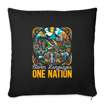 Fierté de l’Afrique du Sud Drapeau sud-africain - Housse de coussin décorative 45 x 45 cm - noir - Devant