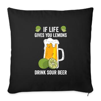 From lemons to sour beer: party lifestyle - Sofa pillowcase 17,3'' x 17,3'' (45 x 45 cm) - black - Front
