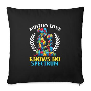 Autism Aunt Best Aunt Ever - Sofa pillowcase 17,3'' x 17,3'' (45 x 45 cm) - black - Front