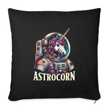 Astrocorn Astronaut Unicorn Mythical Creature - Sofa pillowcase 17,3'' x 17,3'' (45 x 45 cm) - black - Front