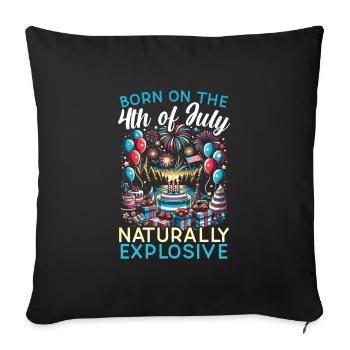 Vierter Juli Geburtstag Patriotisch 4. Juli Usa - Sofakissenbezug 45 x 45 cm - Schwarz - Vorne