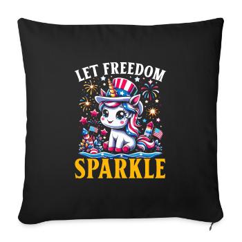 4. Juli Einhorn Patriotisch 4. Juli Usa Stolz - Sofakissenbezug 45 x 45 cm - Schwarz - Vorne
