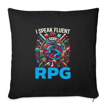 Rpg gamer gaming video game role-playing game - Sofa pillowcase 17,3'' x 17,3'' (45 x 45 cm) - black - Front