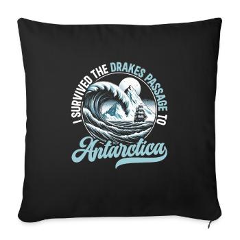 Strait Antarctic Expedition - Sofa pillowcase 17,3'' x 17,3'' (45 x 45 cm) - black - Front