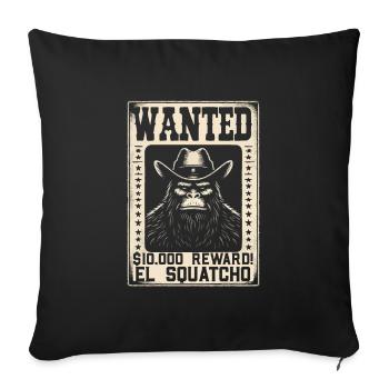 Amant du Bigfoot de l’Ouest Sasquatch Yéti - Housse de coussin décorative 45 x 45 cm - noir - Devant