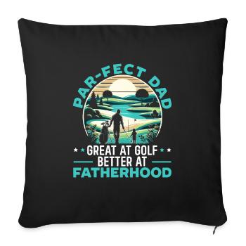Vatertag Golfspieler Golfer Vaterschaft - Sofakissenbezug 45 x 45 cm - Schwarz - Vorne