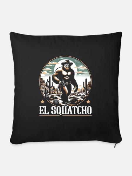 Western Bigfoot Lover Sasquatch Yeti - Sofakissenbezug 45 x 45 cm - Schwarz