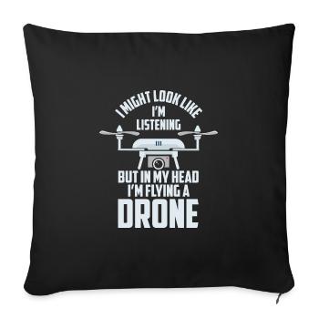 Drone Pilot - Sofa pillowcase 17,3'' x 17,3'' (45 x 45 cm) - black - Front