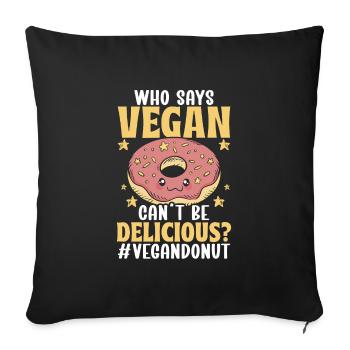 National Donut Day, Donut Lovers, - Sofa pillowcase 17,3'' x 17,3'' (45 x 45 cm) - black - Front