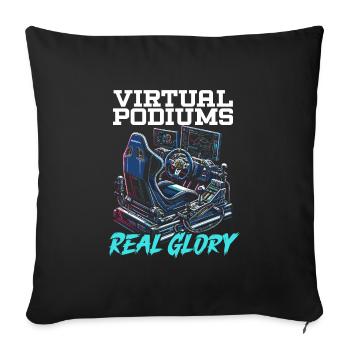 Sim Racing Sirm Racer Racing Simulation Simracing - Sofa pillowcase 17,3'' x 17,3'' (45 x 45 cm) - black - Front
