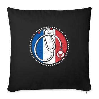 Infirmière Française, Infirmière Diplômée - Housse de coussin décorative 45 x 45 cm - noir - Devant