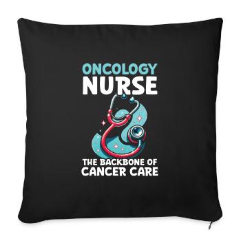 Oncology Nurse, Trained - Sofa pillowcase 17,3'' x 17,3'' (45 x 45 cm) - black - Front