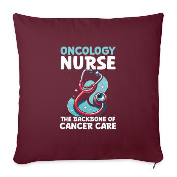 Infirmière en oncologie, formée - Housse de coussin décorative 45 x 45 cm - bordeaux - Devant