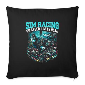Sim Racing Sirm Racer Racing Simulator Sim Racing - Sofa pillowcase 17,3'' x 17,3'' (45 x 45 cm) - black - Front