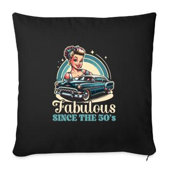 From the 50's Music 50's 1950's Party Fifties 50's - Sofa pillowcase 17,3'' x 17,3'' (45 x 45 cm) - black - Front