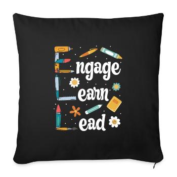 Ell Enseignant Enseignant Anglais Apprenant - Housse de coussin décorative 45 x 45 cm - noir - Devant