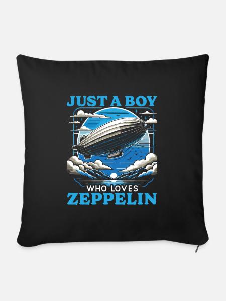 Zeppelin für Jungen - Sofakissenbezug 45 x 45 cm - Schwarz