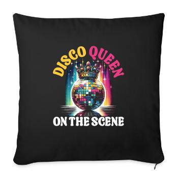 Fête disco, fête de la musique disco des années 90 - Housse de coussin décorative 45 x 45 cm - noir - Devant