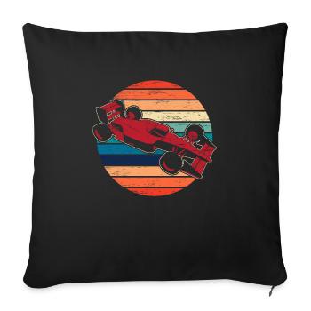Passionné de course, amateur de course automobile, coureur automobile - Housse de coussin décorative 45 x 45 cm - noir - Devant