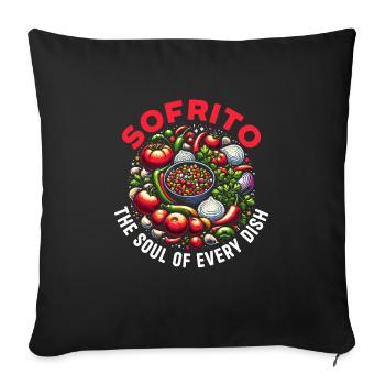 Sofrito Foodie, Feinschmecker Der Spanischen Küche - Sofakissenbezug 45 x 45 cm - Schwarz - Vorne