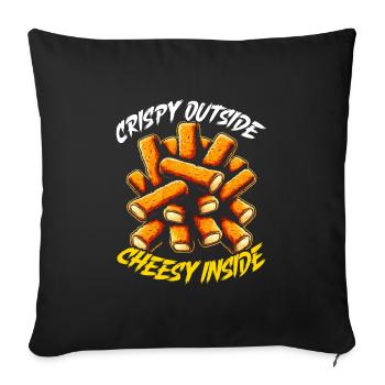 Mozzarella Sticks Funny Food - Sofa pillowcase 17,3'' x 17,3'' (45 x 45 cm) - black - Front