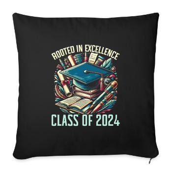 Black graduation african american class of 2024 - Sofa pillowcase 17,3'' x 17,3'' (45 x 45 cm) - black - Front
