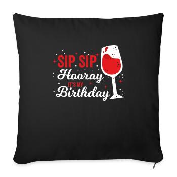 Sirotez Sip Hourra Célébrez votre journée - Housse de coussin décorative 45 x 45 cm - noir - Devant