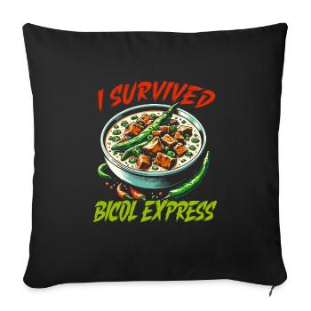 Filipino Food Pinoy Food Philippines Bicol - Sofa pillowcase 17,3'' x 17,3'' (45 x 45 cm) - black - Front