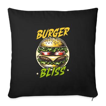 hamburger-fast-food-burger-lover-foodie - Sofa pillowcase 17,3'' x 17,3'' (45 x 45 cm) - black - Front