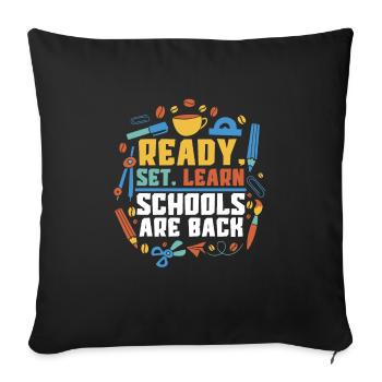 Retour À l’école Vêtements Éducation Enseignants Étudiants - Housse de coussin décorative 45 x 45 cm - noir - Devant