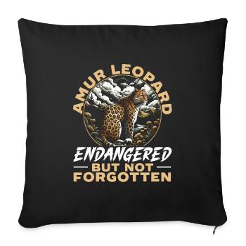 Endangered species, animal lovers, animal welfare - Sofa pillowcase 17,3'' x 17,3'' (45 x 45 cm) - black - Front