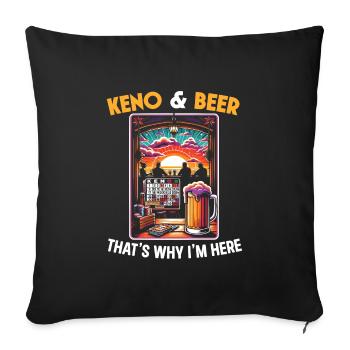 Keno Gambling Casino Game Lover Lottery Players - Sofa pillowcase 17,3'' x 17,3'' (45 x 45 cm) - black - Front