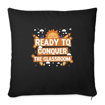 Retour À l’école Vêtements Éducation Enseignants Étudiants - Housse de coussin décorative 45 x 45 cm - noir - Devant
