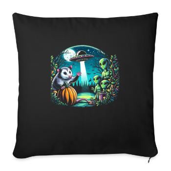 Lustige Opossum-wildtier-tierliebhaber-müllkatze - Sofakissenbezug 45 x 45 cm - Schwarz - Vorne