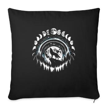 Moon Phases Symbol Astronomy Astrology Full Moon - Sofa pillowcase 17,3'' x 17,3'' (45 x 45 cm) - black - Front