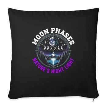 Moon Phases Symbol Astronomy Astrology Full Moon - Sofa pillowcase 17,3'' x 17,3'' (45 x 45 cm) - black - Front