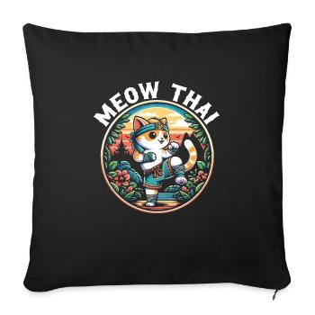 Muay Thai Fighter Kickboxing Kickboxer Thailand - Sofa pillowcase 17,3'' x 17,3'' (45 x 45 cm) - black - Front