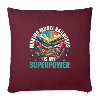 Model railway - Sofa pillowcase 17,3'' x 17,3'' (45 x 45 cm) - burgundy - Front