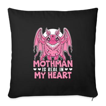 Mothman Lover Mythical Creature Cryptozoology - Sofa pillowcase 17,3'' x 17,3'' (45 x 45 cm) - black - Front