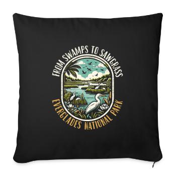 Parc national des Everglades Outdoor Tours États-Unis - Housse de coussin décorative 45 x 45 cm - noir - Devant